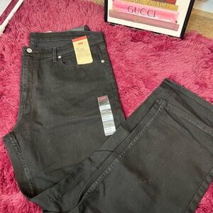 🔥 Levi's relaxed new straight Black Jeans 40x30